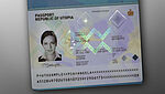 Image d'une page de données de passeport polycarbonate sécurisée par un KINEGRAM incrusté avec protection totale des données (FDP).
