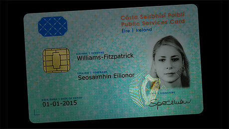 Ireland Public Services Card protected with a KINEGRAM