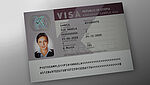 Imagen del parche de seguridad KINEGRAM de muestra para la protección de pegatinas de visado