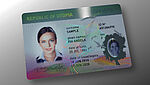 Image of a sample ID card with Transparent KINEGRAM Overlay (KINEGRAM TKO) combined with KINEGRAM ZERO.ZERO partial metallization