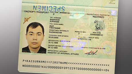 Kazakhstan Passport with KINEGRAM TKO