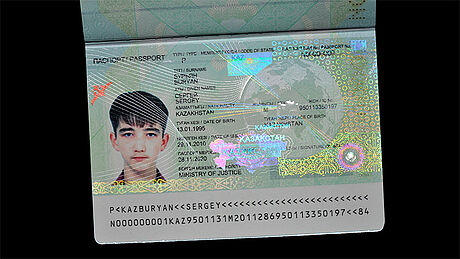 Kazakhstan Passport protected with a KINEGRAM