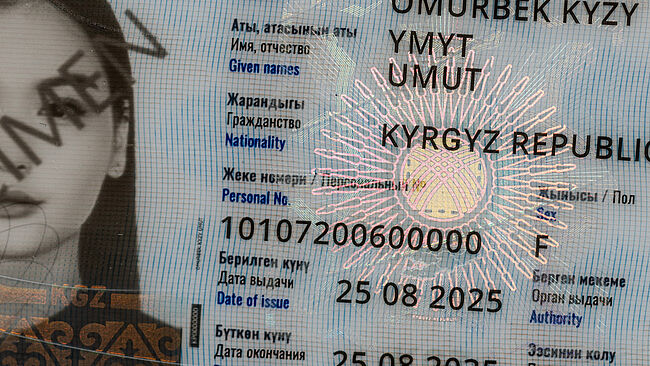 Kyrgyz Passport with KINEGRAM PCI - Full Data Protection