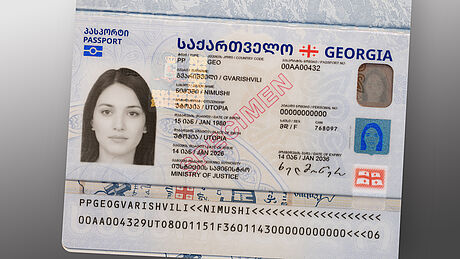Georgia Passport with KINEGRAM PCI