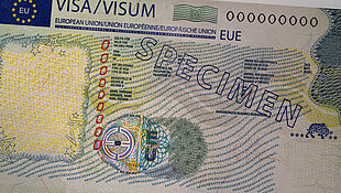 Visa UE avec KINEGRAM Image de visa UE avec l'élément de sécurité KINEGRAM