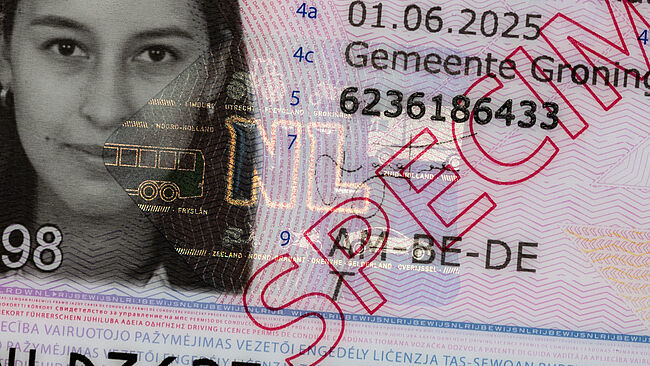 Dutch Driver’s License with a KINEGRAM PCI - protection of the portrait