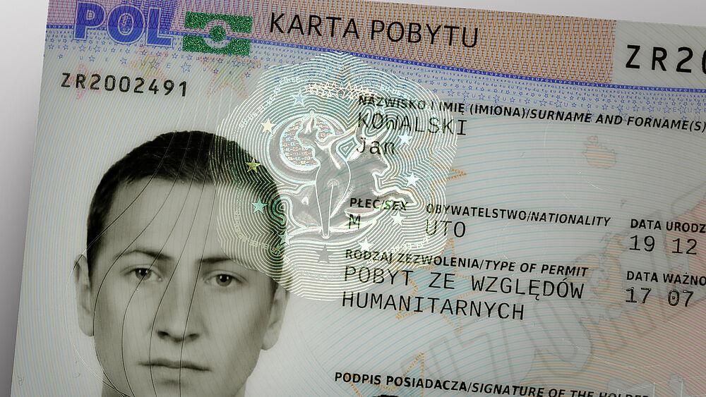 The KINEGRAM technology is strictly reserved for governments. Close-Up of KINEGRAM security feature on a Polish identity document, with a design of the greek goddess Europa in a virtual 3D effect