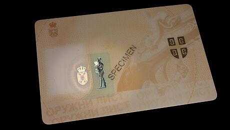 Serbia Firearm Permit protected wth a KINEGRAM
