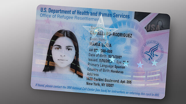 US HHS Refugee card with Full Data Protection (FDP)