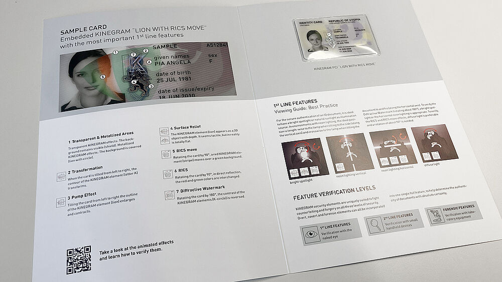 The KINEGRAM Academy brochure with sample card — perfect for in-person training The KINEGRAM Academy brochure with sample card — perfect for in-person training