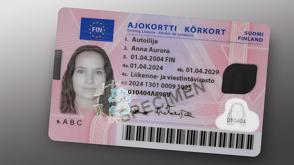 Finnish passport with embedded KINEGRAM protecting the photograph