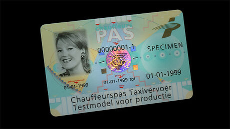 The Netherlands Taxi ID Card protected wth a KINEGRAM
