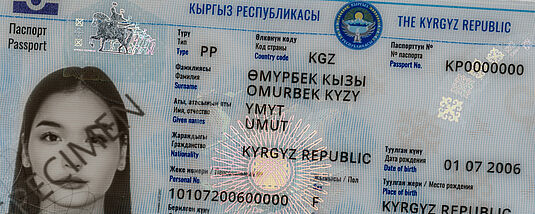 Kyrgyz Passport with KINEGRAM PCI FDP