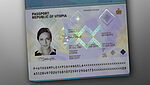 Image of polycarbonate passport datapage secured by embedded KINEGRAM feature with Full Data Protection (FDP)