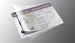 Image of sample ID card half inserted into a plastic pouch