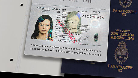 Argentina Passport protected with a KINEGRAM